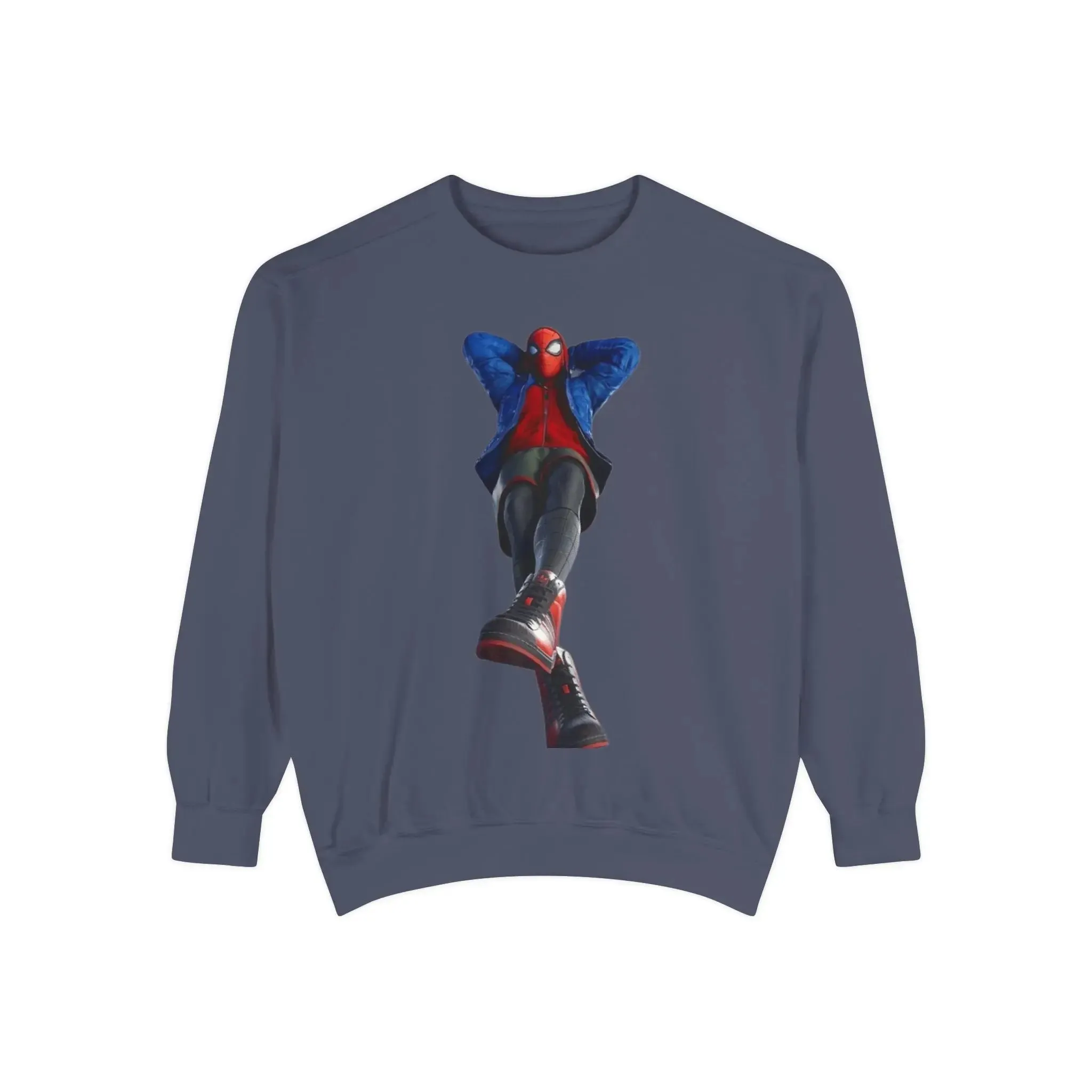 mens and women Spider-Man Inspired Garment-Dyed Sweatshirt - Bright Yellow