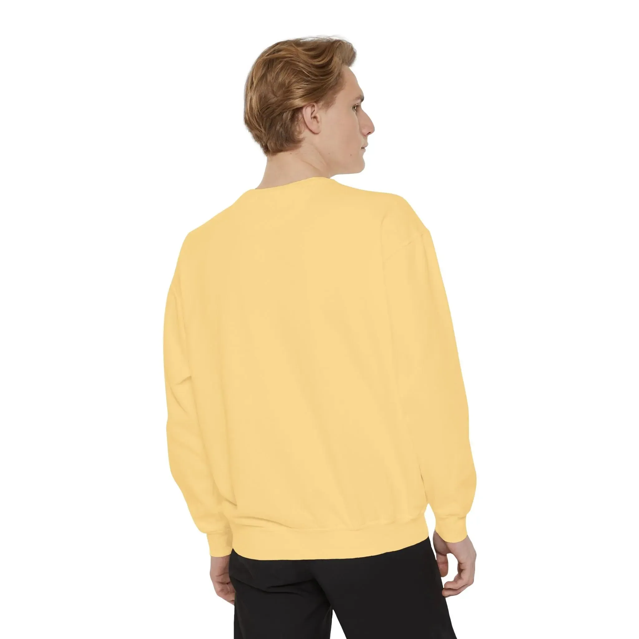 mens and women Spider-Man Inspired Garment-Dyed Sweatshirt - Bright Yellow