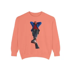 mens and women Spider-Man Inspired Garment-Dyed Sweatshirt - Bright Yellow