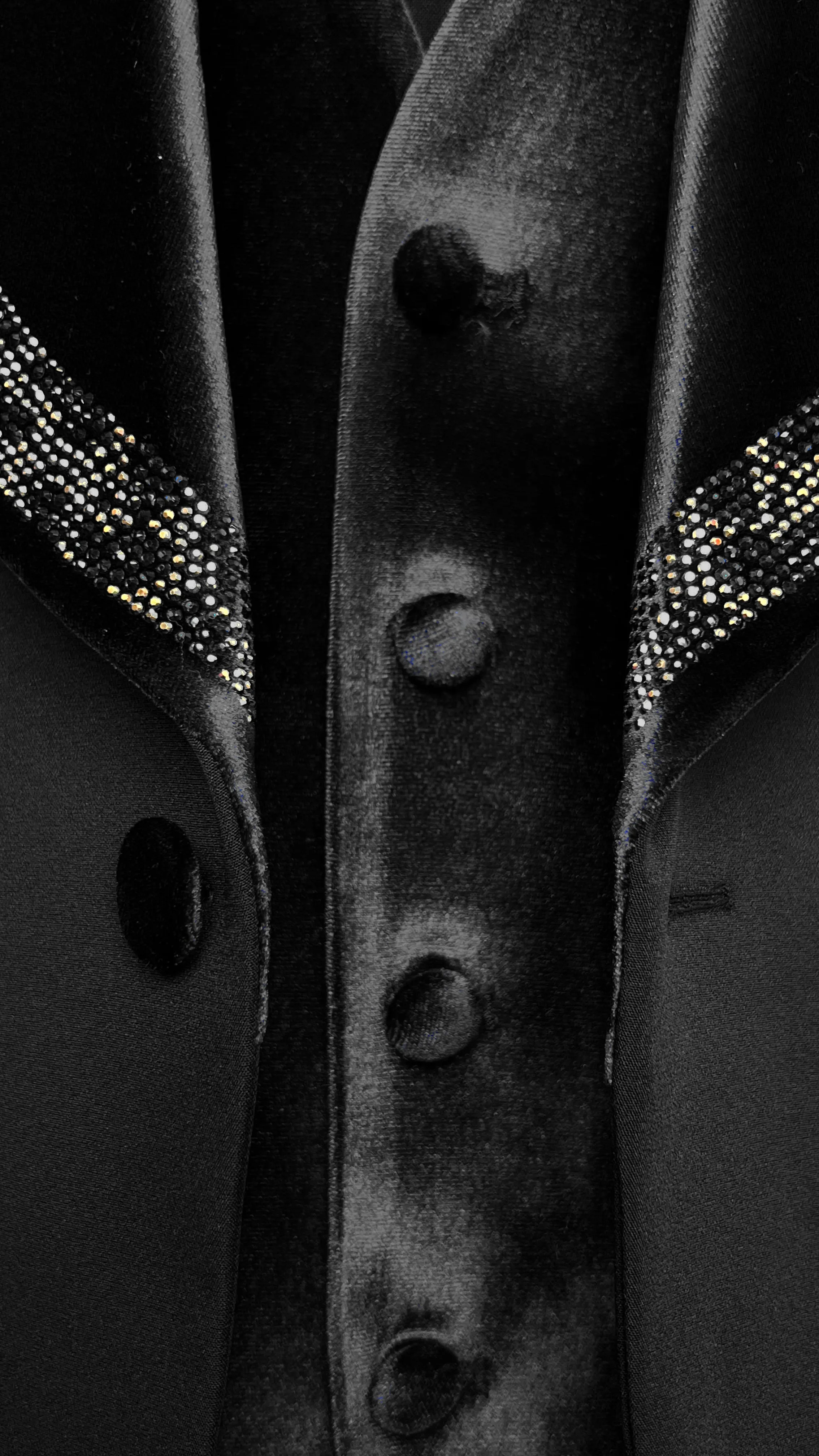 Men's Luxurious Velvet Tuxedo with Crystal Embellishments by Vercini