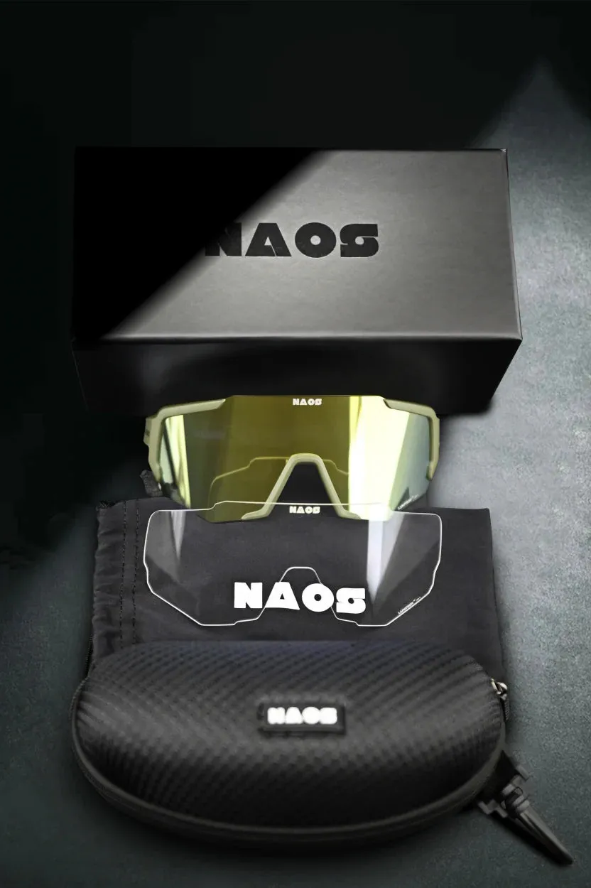 Naos | Vuori Sportbril | Matte Green / Green Gold