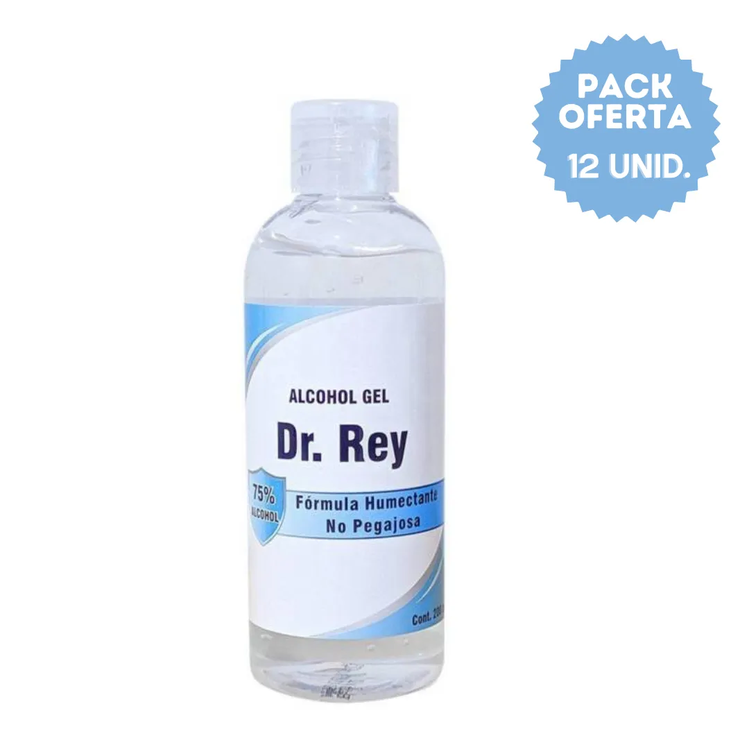 Pack 12 unidades Alcohol Gel 200 ml Dr. Rey