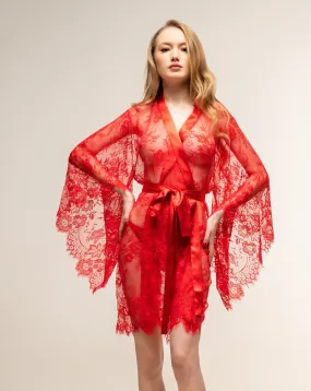 Player Red Lace Sexy Robe