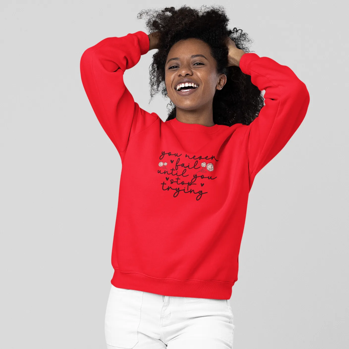 Premium Organic Sweatshirt | Niemals aufgeben