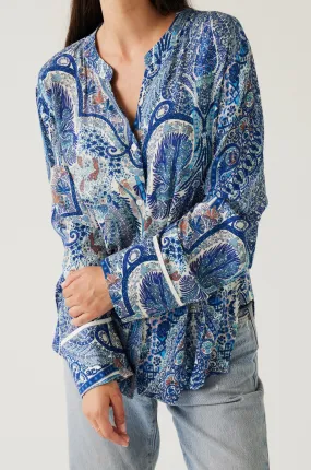 Serve Top | Blue Paisley