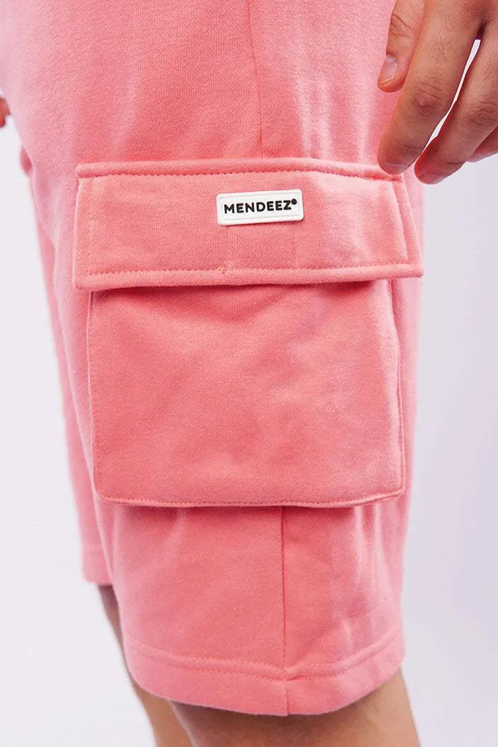 Terry Cargo Shorts - Coral Pink