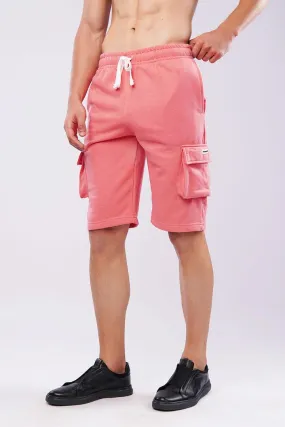 Terry Cargo Shorts - Coral Pink