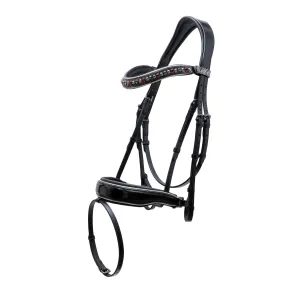 The Champs-Élysées Black Patent Leather Snaffle Bridle