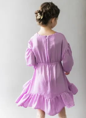 Vierra Rose Marchesa Chambray Midi Doll Dress in Lavender