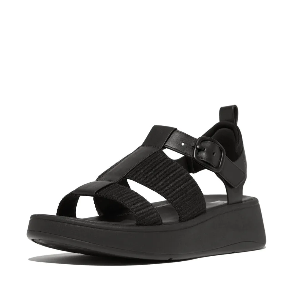 รองเท้าแตะแบบรัดส้น ผู้หญิง รุ่น F-MODE LEATHER/WEBBING FLATFORM FISHERMAN SANDALS