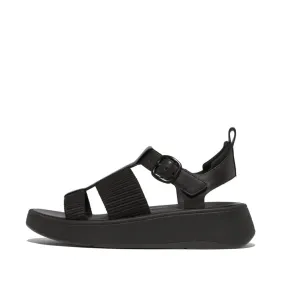 รองเท้าแตะแบบรัดส้น ผู้หญิง รุ่น F-MODE LEATHER/WEBBING FLATFORM FISHERMAN SANDALS